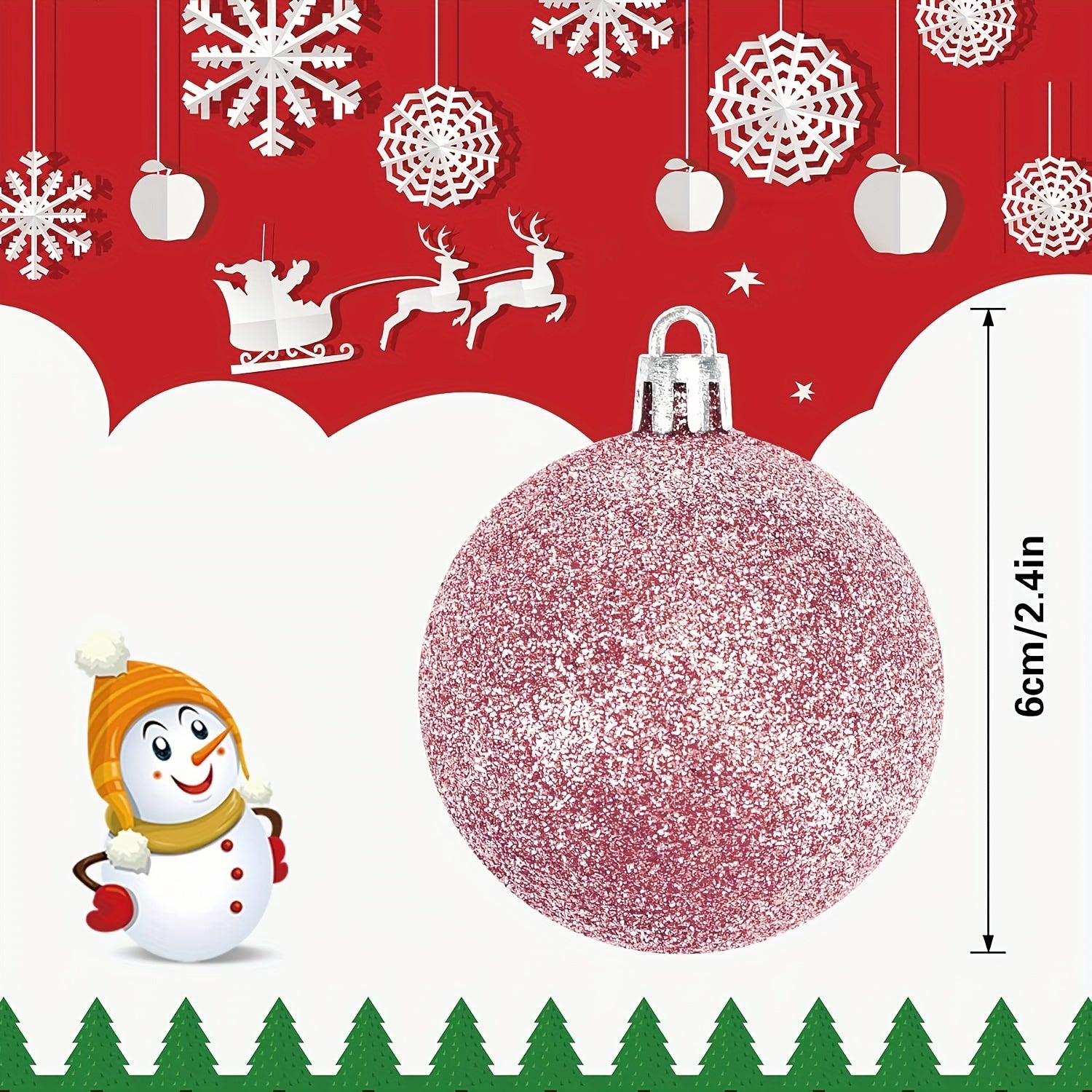 12pcs Large Christmas Balls Shatterproof Ornaments Xmas Tree Decorations