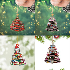 4pcs Christmas Tree Decoration Pendants Acrylic Decorative Home Car Interior