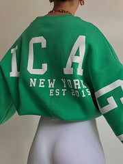 Girls' Casual Letter Print Crew Neck Sweatshirt Loose Fit Long Sleeve Pullover