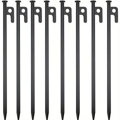 8pcs 12 Inch Steel Tent Stakes for Unbreakable Camping