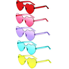 Heart Shaped Rimless Irregular Y2K Sunglasses Women's Party Accessories