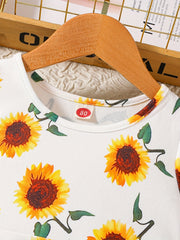 Infant Baby Girl Sunflower Print Midi Dress