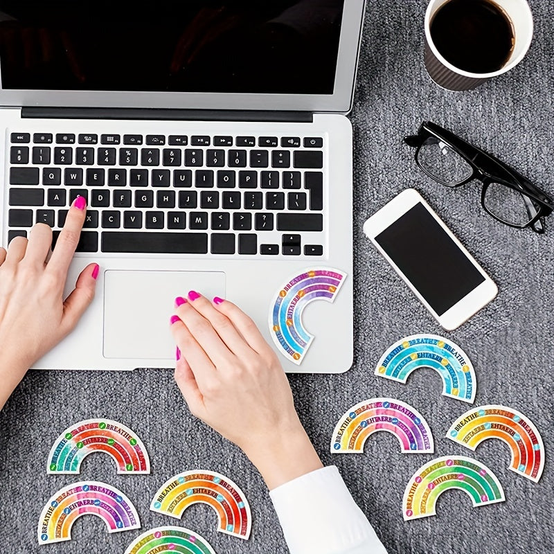 6pcs Rainbow Stress Relief Stickers Calming Strip Texture Sensory Items