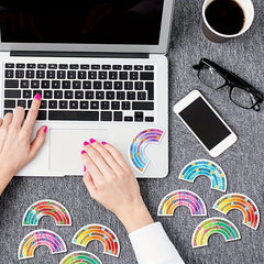 6pcs Rainbow Stress Relief Stickers Calming Strip Texture Sensory Items