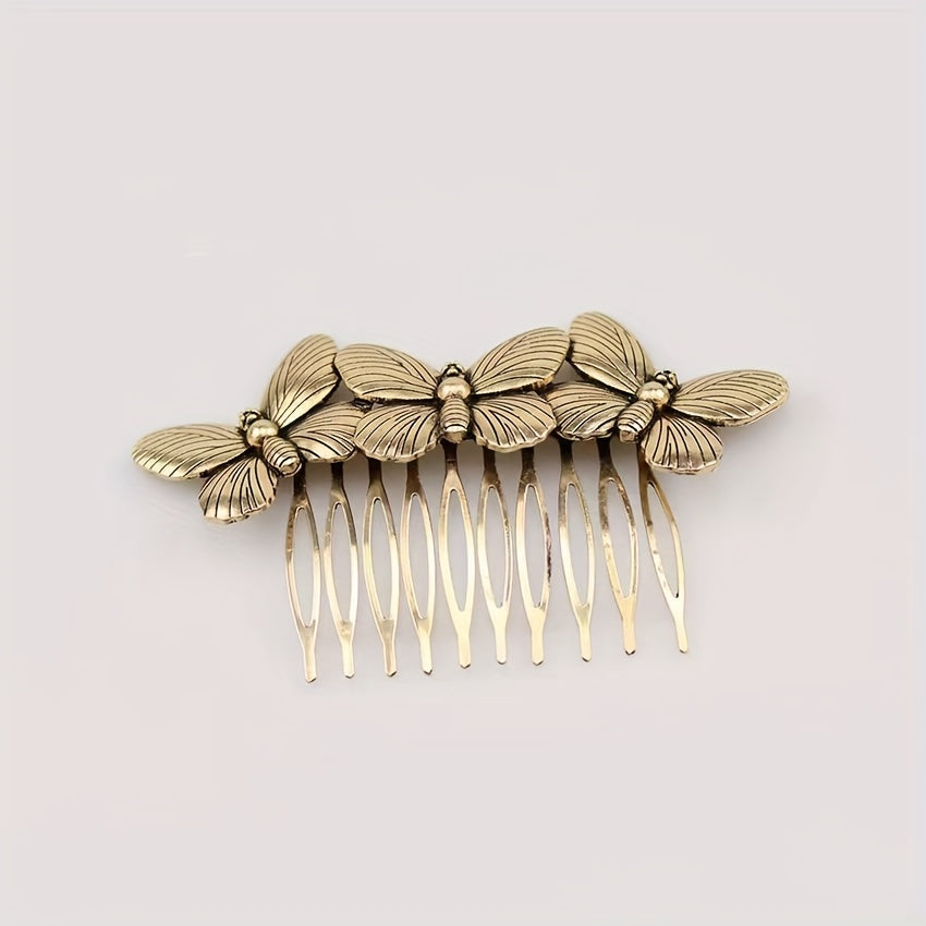 Bronze Butterfly Hair Comb Vintage Barrette Hair Accessories