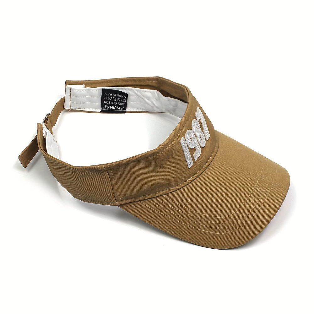Men's Sunscreen Visor Hat With Letter 5046 Embroidery