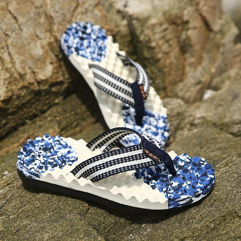 Men's Camo Massage Flip Flops Non Slip Thong Sandals