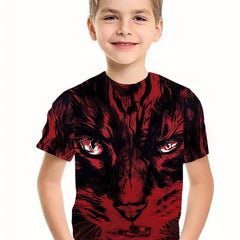 Boy's 3D Cat Graphic T shirt Casual Tee For Summer Outdoor