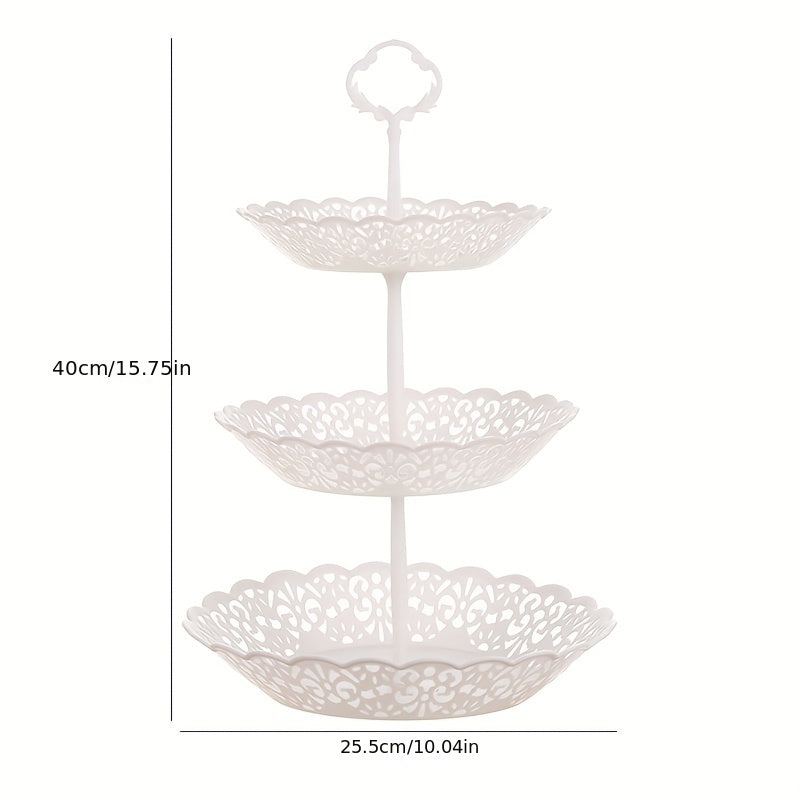 3 Layer Serving Platter Fruit Snack Tray Melon Fruit Snack Tray Hollow Plate
