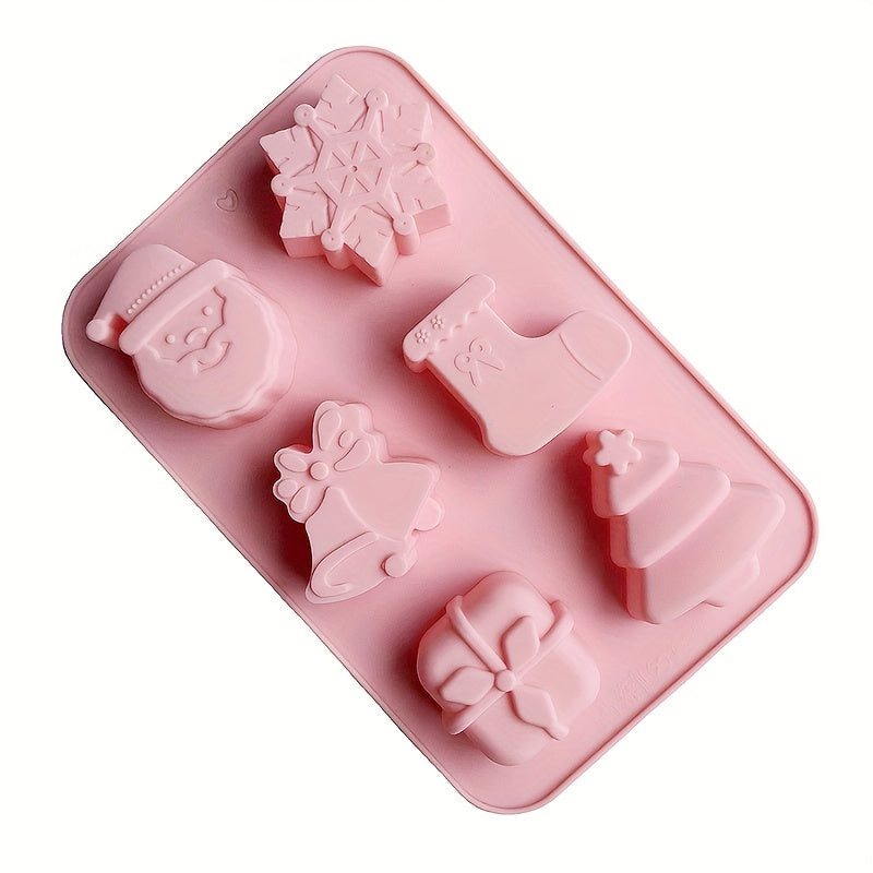 Cartoon Silicone Santa Claus Snowflake Cake Molds for Christmas Party Baking