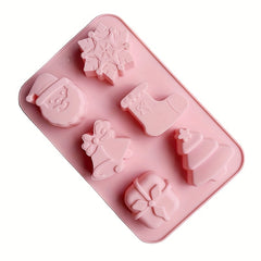 Cartoon Silicone Santa Claus Snowflake Cake Molds for Christmas Party Baking