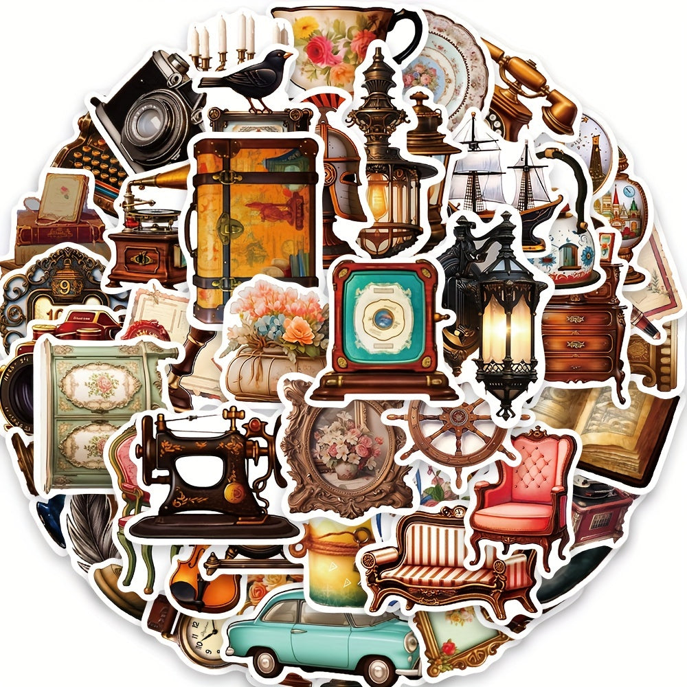 50pc Retro Cartoon Graffiti Stickers for Water Bottle Car Cup Computer