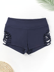 Cut Out Criss Cross High Rise Fitness Shorts