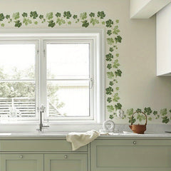 Green Plants Wall Decals Peel and Stick Decor for Bedroom Living Room
