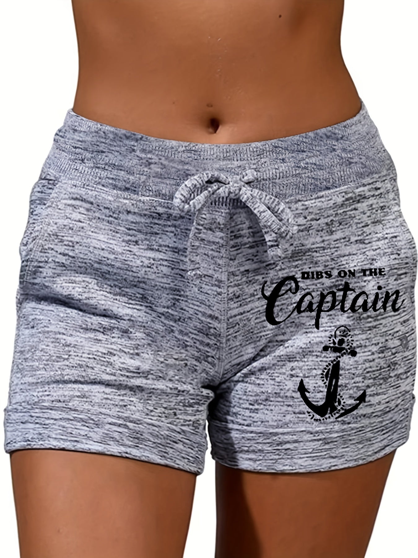 Anchor Print Drawstring Shorts Women's Casual Shorts