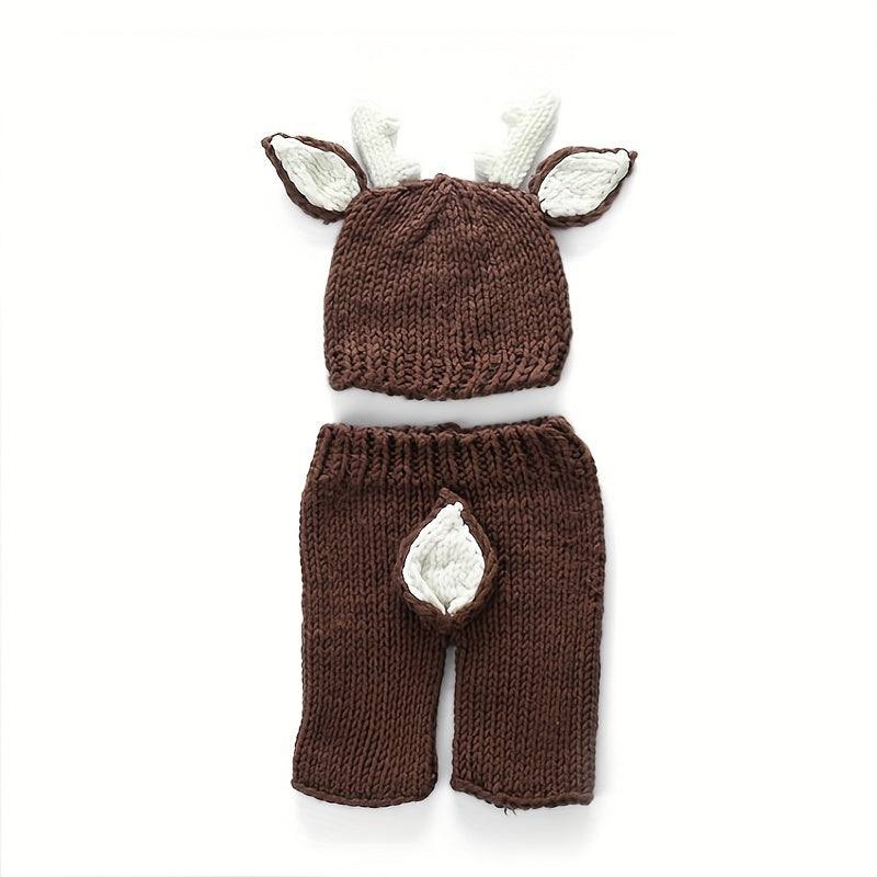 Christmas Deer Coffee Velvet Costume Photography Props Set
