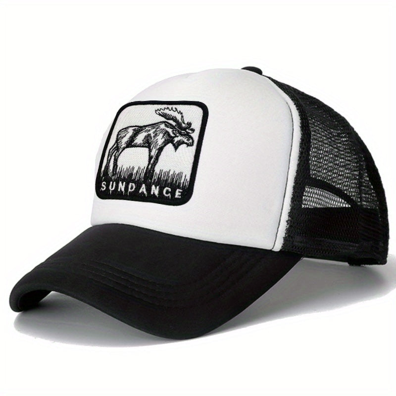 Unisex Sunshade Breathable Baseball Cap with Animal Embroidery
