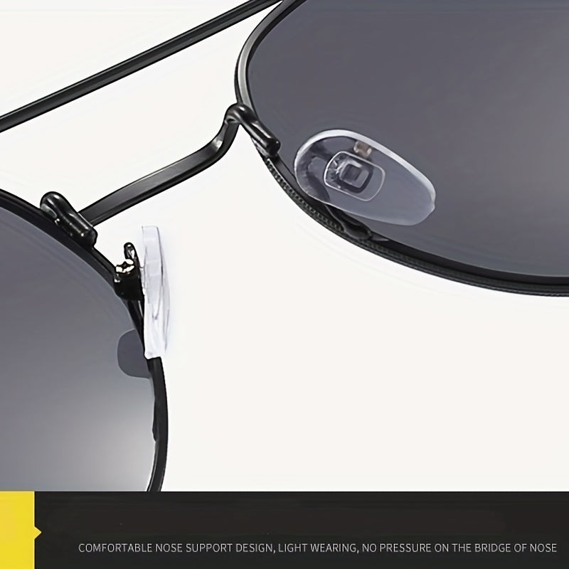 Men's Polygonal Metal Polarized Sunglasses Classic Double Beam