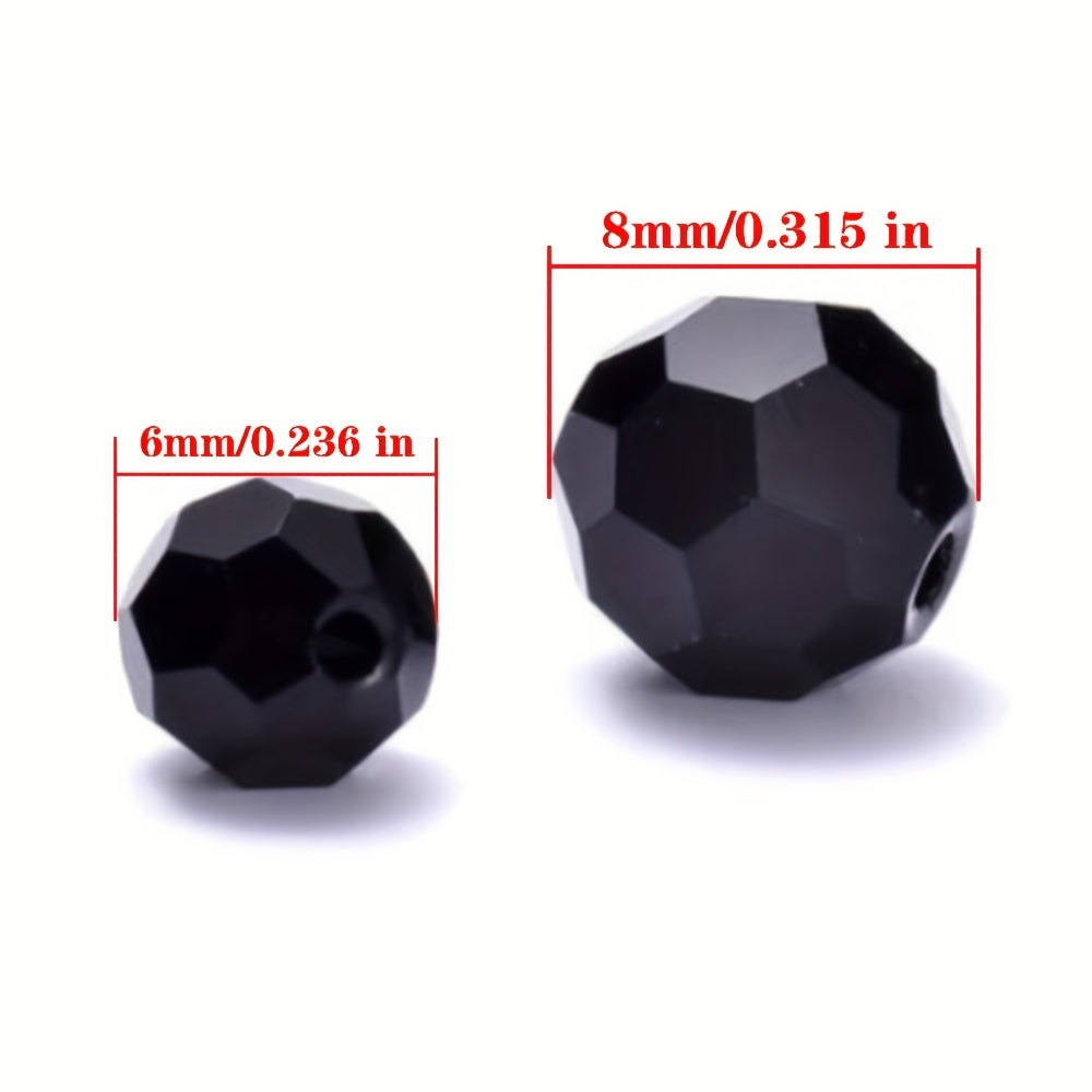 50pcs 8 6mm 32side Faceted Crystal Glass Beads Colorful Spacer Beads DIY Jewelry