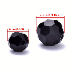 50pcs 8 6mm 32side Faceted Crystal Glass Beads Colorful Spacer Beads DIY Jewelry