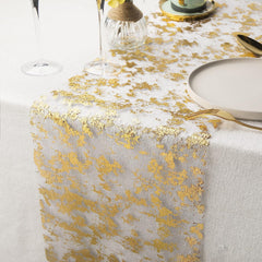 Golden Glitter Mesh Table Runner Roll - Wedding Baby Shower Party Supplies