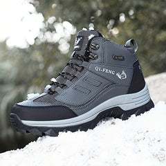 Men's Warm Plush Lining Hiking Boots Durable Non Slip Snow Boots