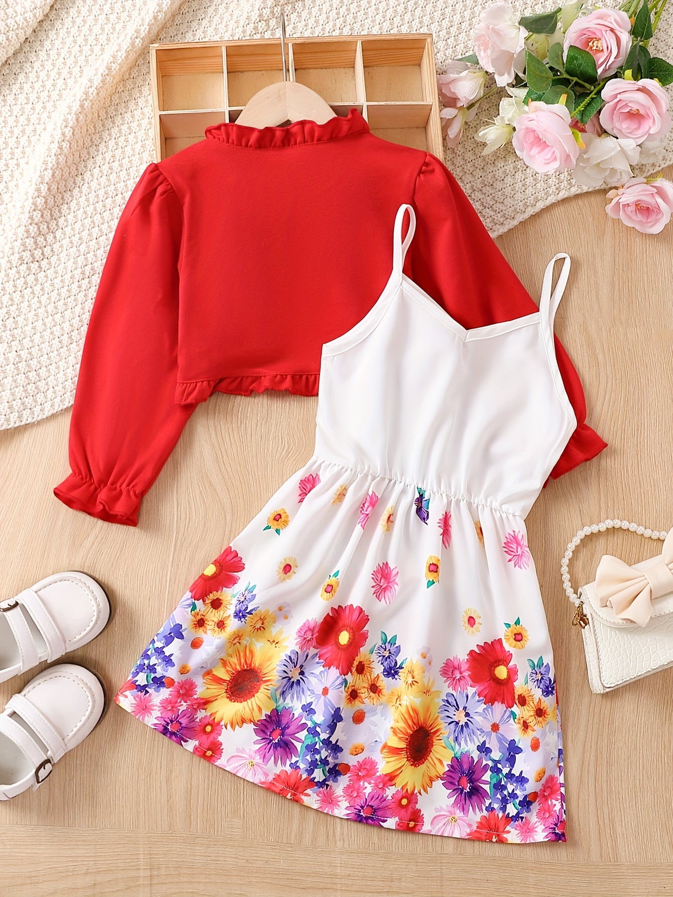 Girls Boho Floral Sleeveless Cami Dress for Summer