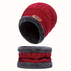 Winter Warm Beanie Hat & Scarf Set Thickened Knitted Hat For Men And Women