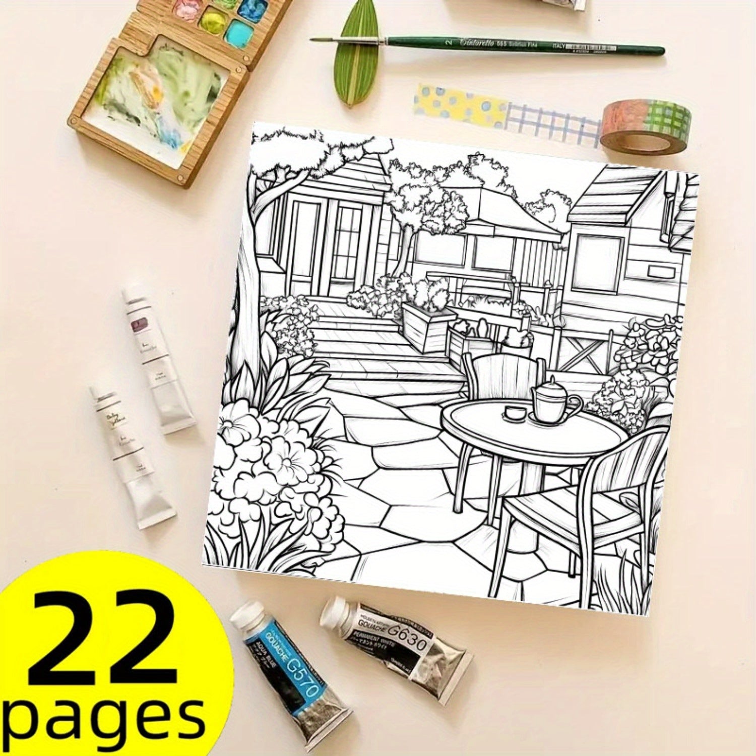 Whimsical English Garden Coloring Book - 22 Pages of Relaxing Illustrations