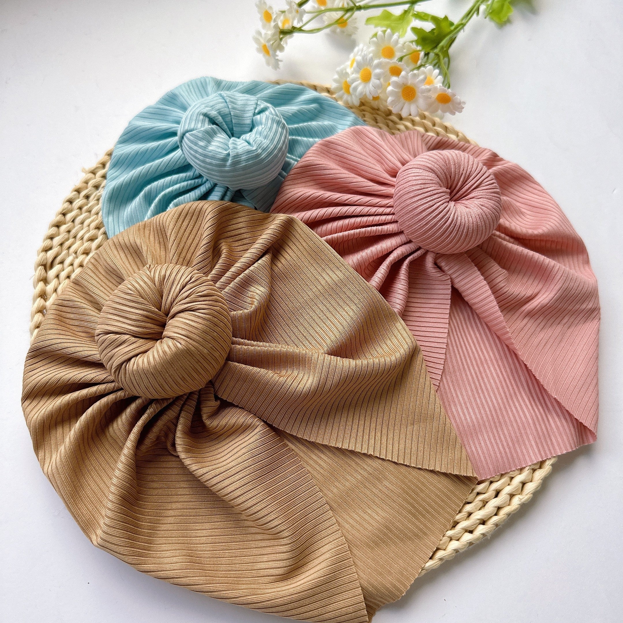 Soft Elastic Strip Flower Baby Hat For Girl