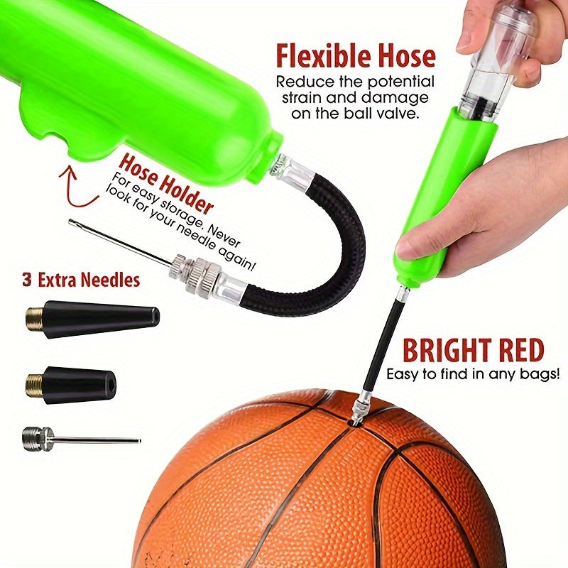Portable Basketball Pump with Needles, Football Volleyball Air Pump