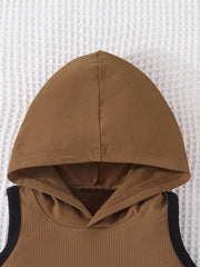 Boys Casual Sports Outfit Hooded Vest Shorts Set