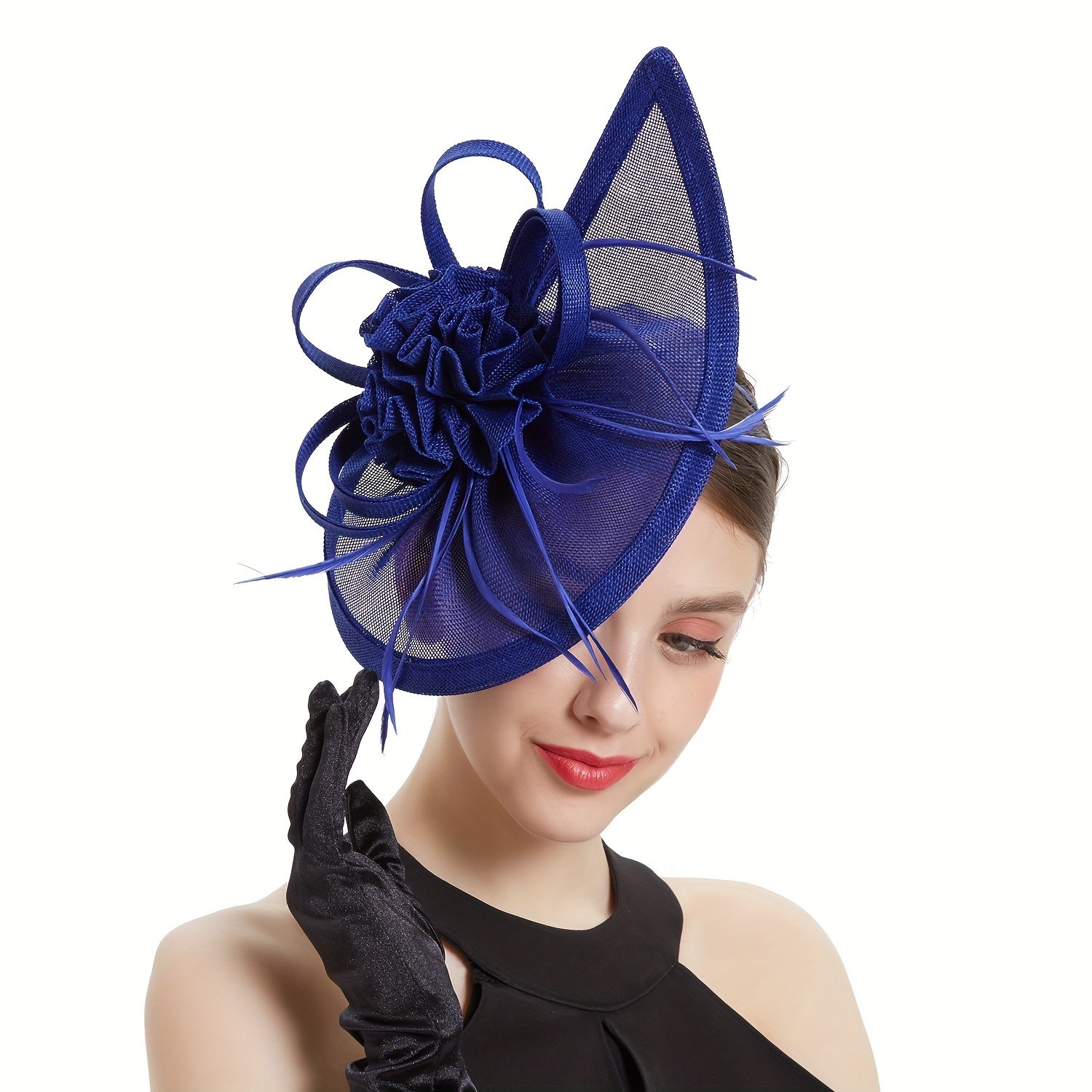 Faux Feather Hats Fascinators for Women Head Piece for Wedding Tea Party