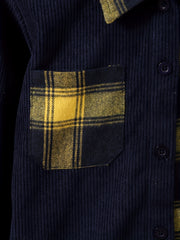 Boys Plaid Collar Shirt Long Sleeve Tops For Kids
