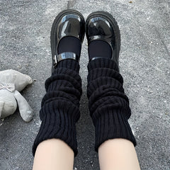 Rib Knit Leg Warmers Knee High Socks