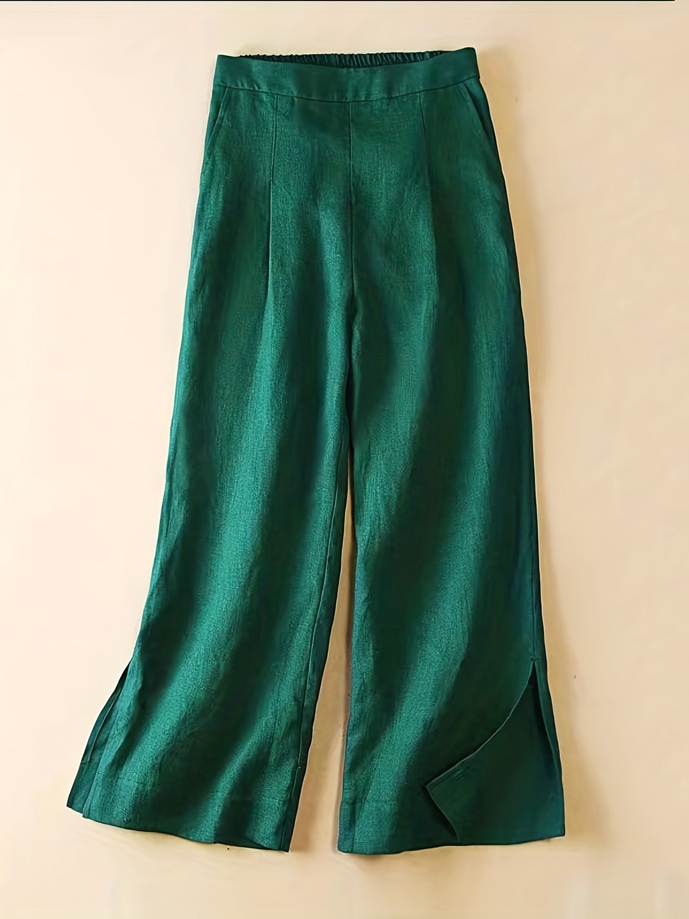Solid Split Wide Leg Pants for Spring & Summer