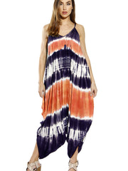 Tie Dye V Neck Harem Jumpsuit