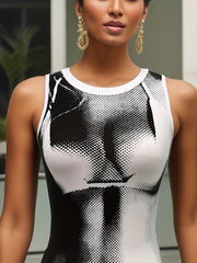 Sexy Body Print Tank Top for Women