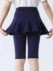 Girls Bike Shorts With Mini Skirt Dance Shorts