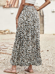 Leopard Print Maxi Skirt Casual Every Skirt Women's Clothing