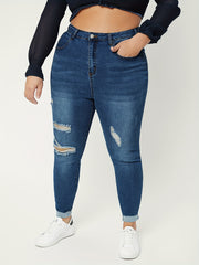 Ripped High Rise Skinny Jeans