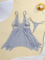 Lace Mesh Slip Dress Sexy Babydoll