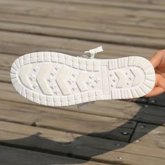 Women's Geometric Pattern Canvas Shoes Round Toe Slip On Comfy Flat Sneakers