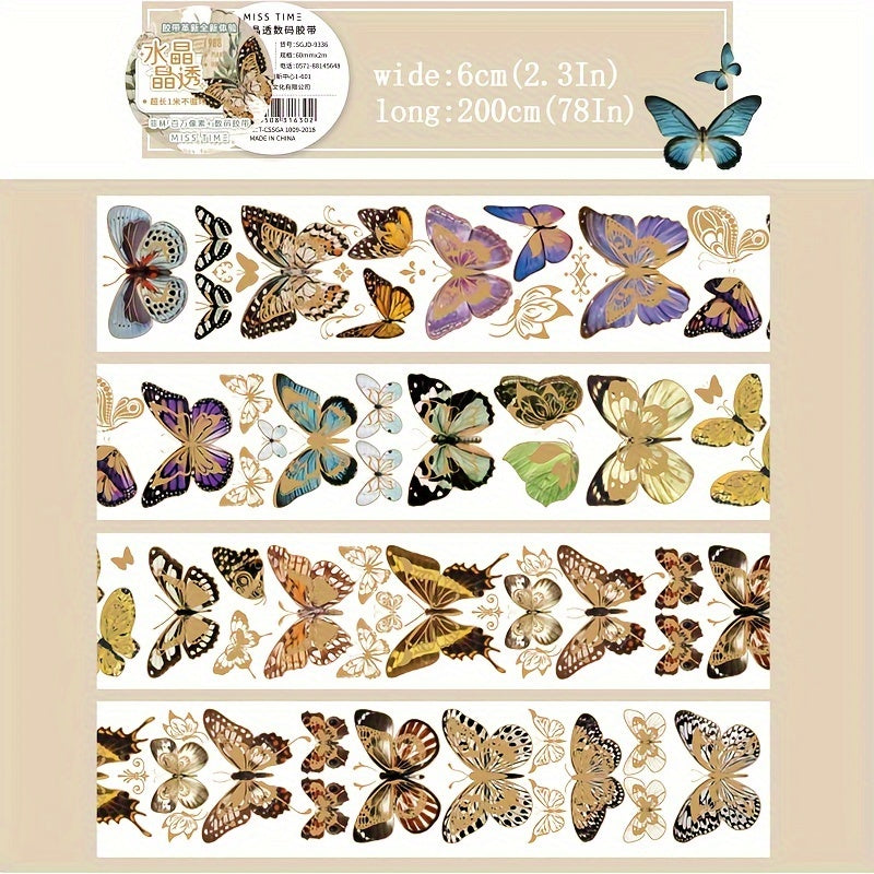 Roll Of Tape Flower Butterfly Diy Scrapbook Stickers Waterproof Cup Stickers