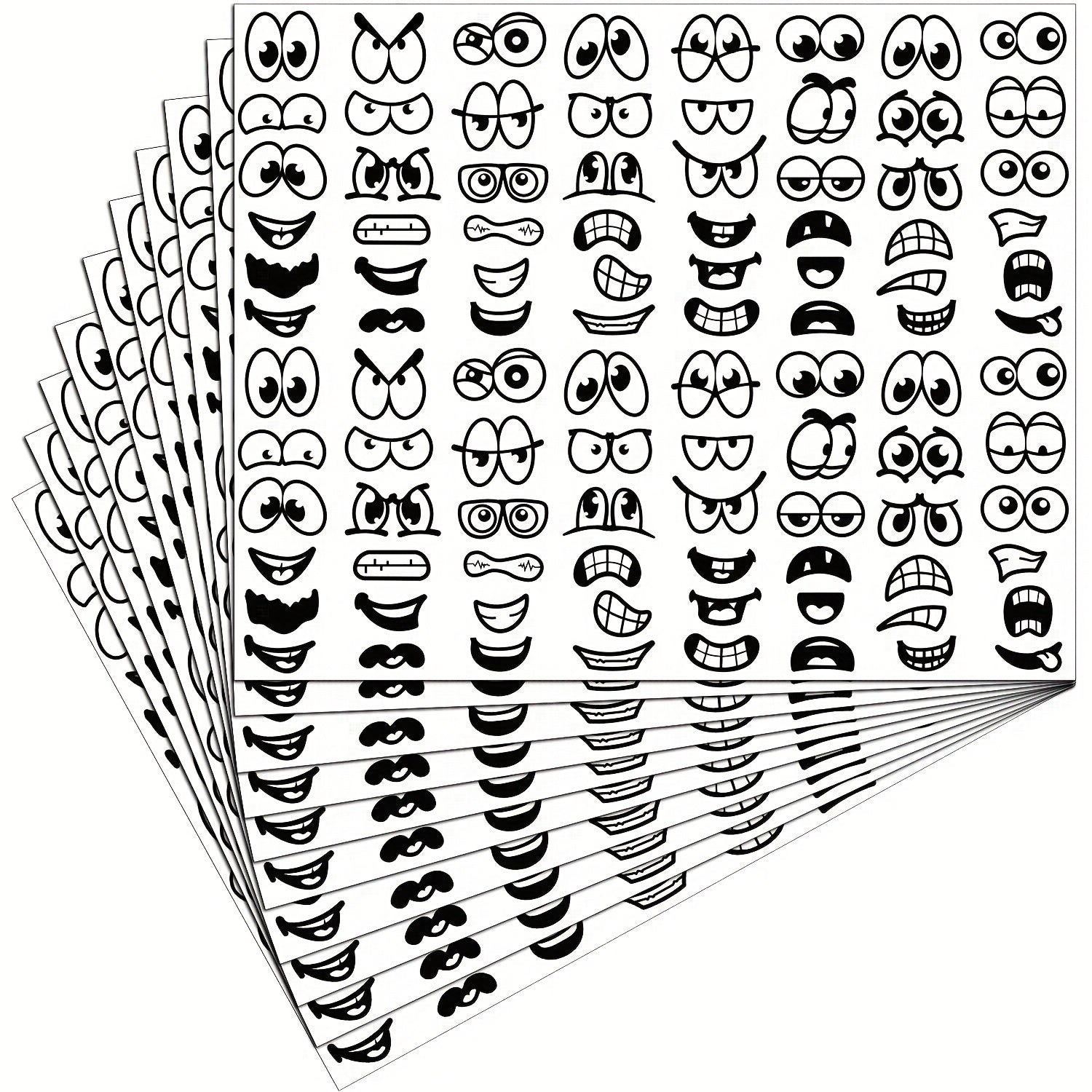 960pcs Halloween Stickers Eye Mouth Cartoon Labels for DIY Scrapbooking