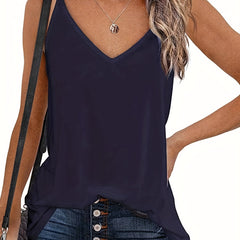 Summer V Neck Cami Top Backless Spaghetti Strap