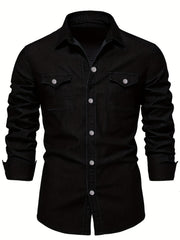 Men's Camo Military Shirt Long Sleeve Button Down for Outdoor
