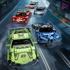 Colorful Building Block Model Set with Toy Sports Car