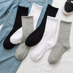 3 Pairs Solid Socks Comfy & Breathable All Match Women's Stockings