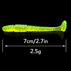 6pcs Bionic Wobbler Floating Fishing Lures Soft Worm T Tail Baits